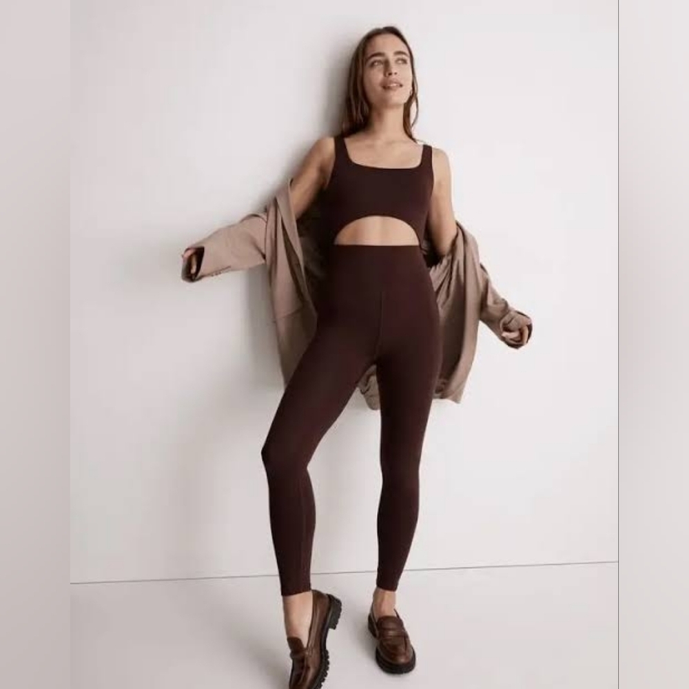 Madewell Cut Out Unitard - brown - S